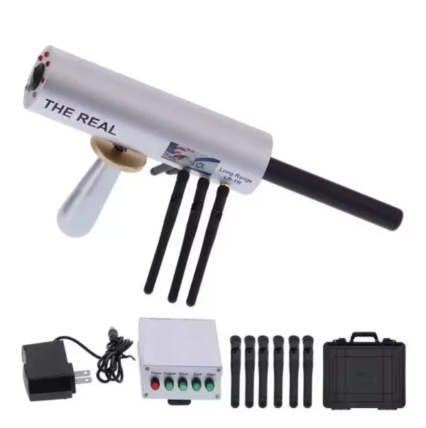 AKS Real Gold - Detector de metales de alta profundidad con 6 antenas y batería recargable para la detección de oro.