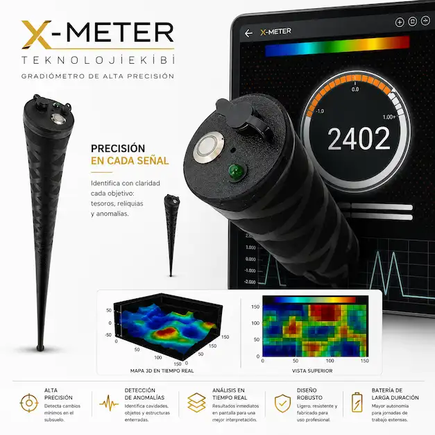DETECTOR DE ANOMALÍAS SUBTERRÁNEAS GRADIÓMETRO X METER TEKNOLOJİEKİBİ