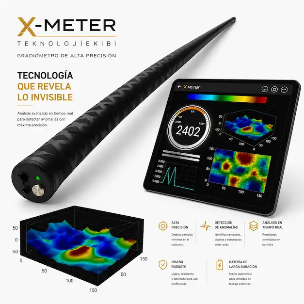 DETECTOR DE ANOMALÍAS SUBTERRÁNEAS GRADIÓMETRO X METER TEKNOLOJİEKİBİ - Imagen 3