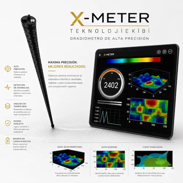 DETECTOR DE ANOMALÍAS SUBTERRÁNEAS GRADIÓMETRO X METER TEKNOLOJİEKİBİ - Imagen 5