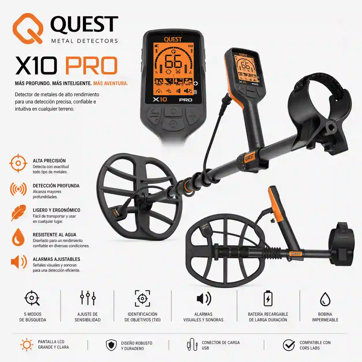 DETECTOR DE METALES QUEST X10 IDMAX - Imagen 3