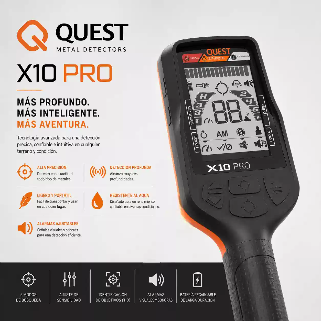 DETECTOR DE METALES QUEST X10 IDMAX - Imagen 2