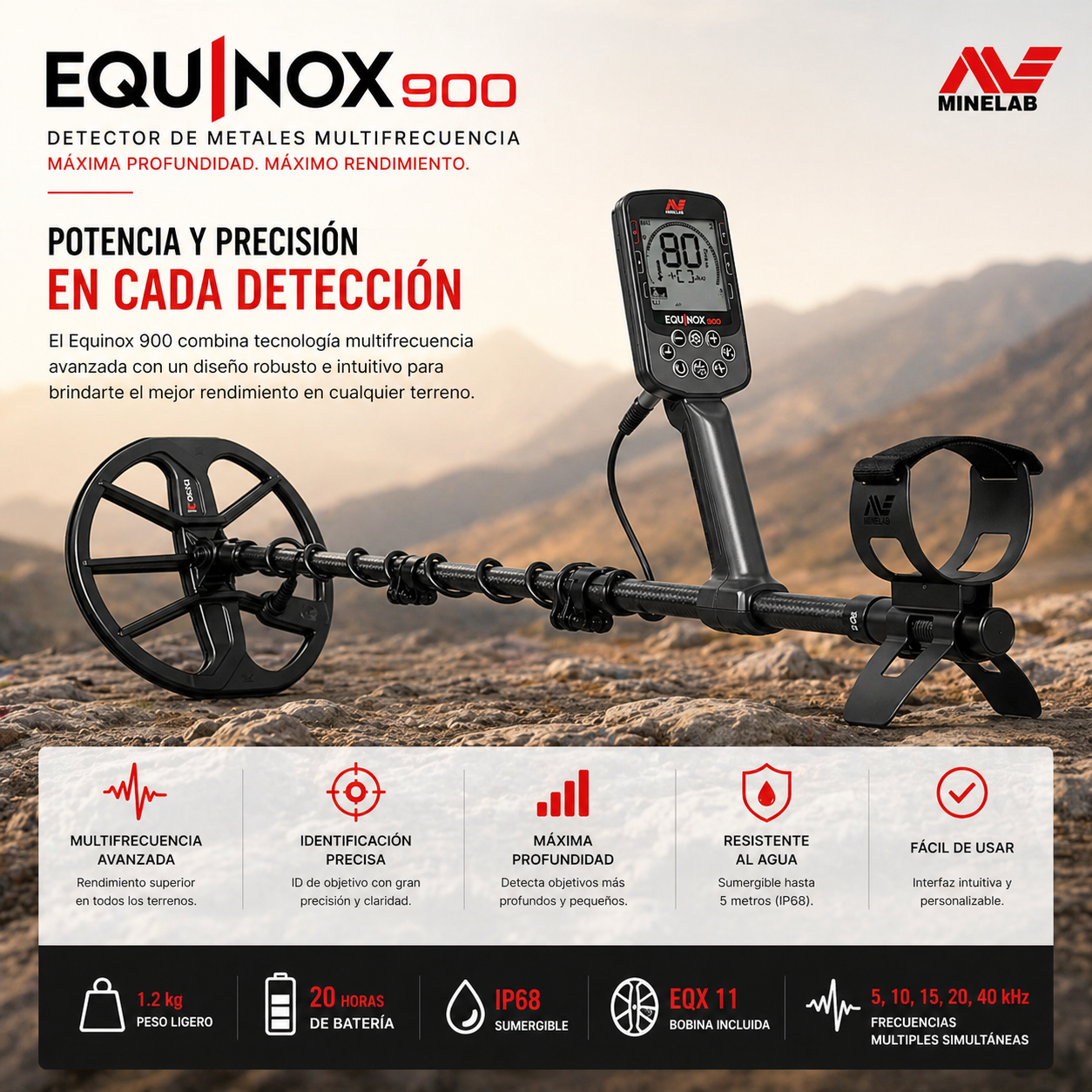 DETECTOR DE METALES MINELAB EQUINOX 900 - Imagen 3