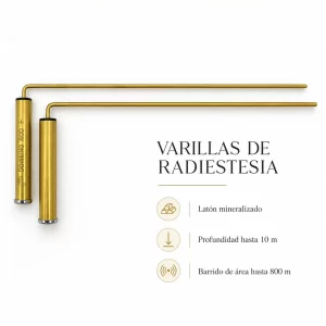 Varillas profesionales de radiestesia mineralizadas de latón